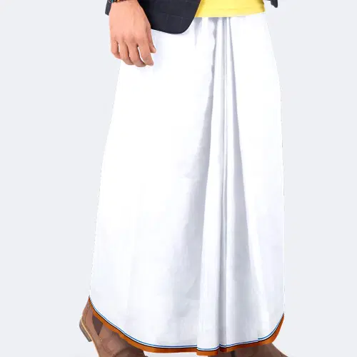 Stylish White Lungi - 2 - Image 2